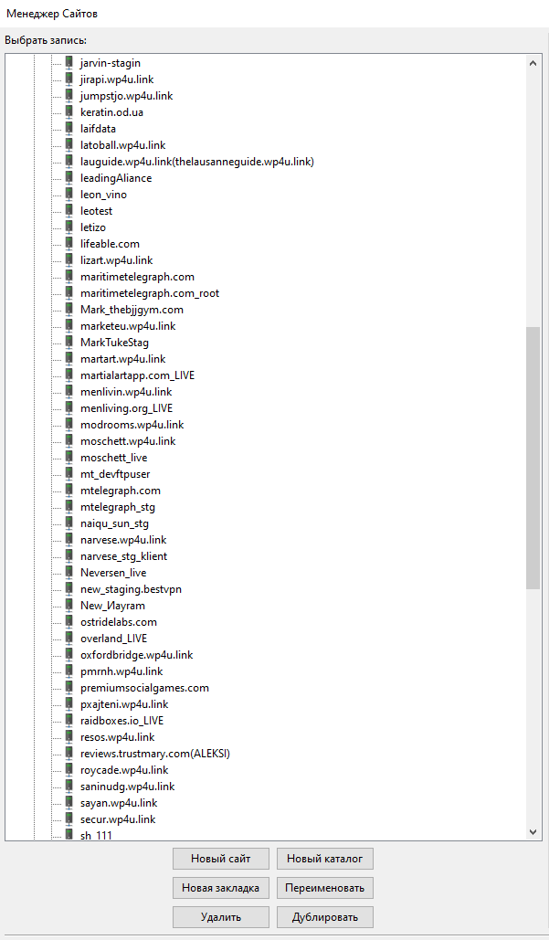 List of sites
